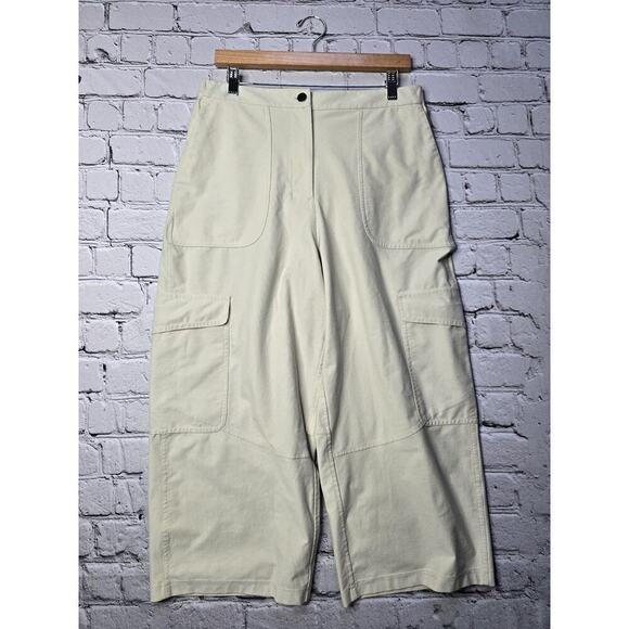 Lululemon Light Utilitech Cargo Pocket High-Rise Crop Pants Natural Ivory Sz 31 - Picture 1 of 13